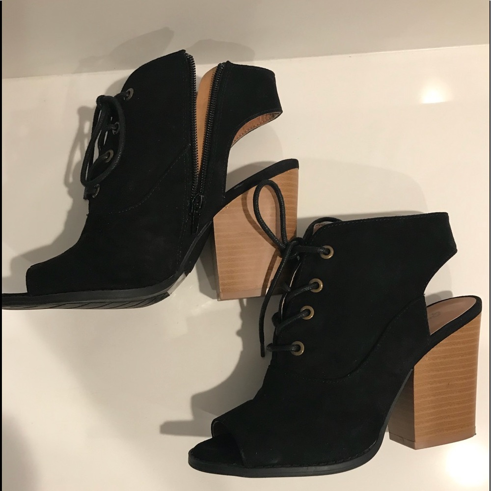 Black suede booties